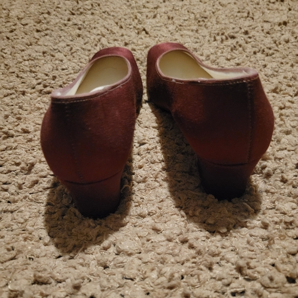 WOMENS VINTAGE DYEABLES BY HIGHLIGHTS HEELS MAROON SIZE 7 - Picture 6 of 14